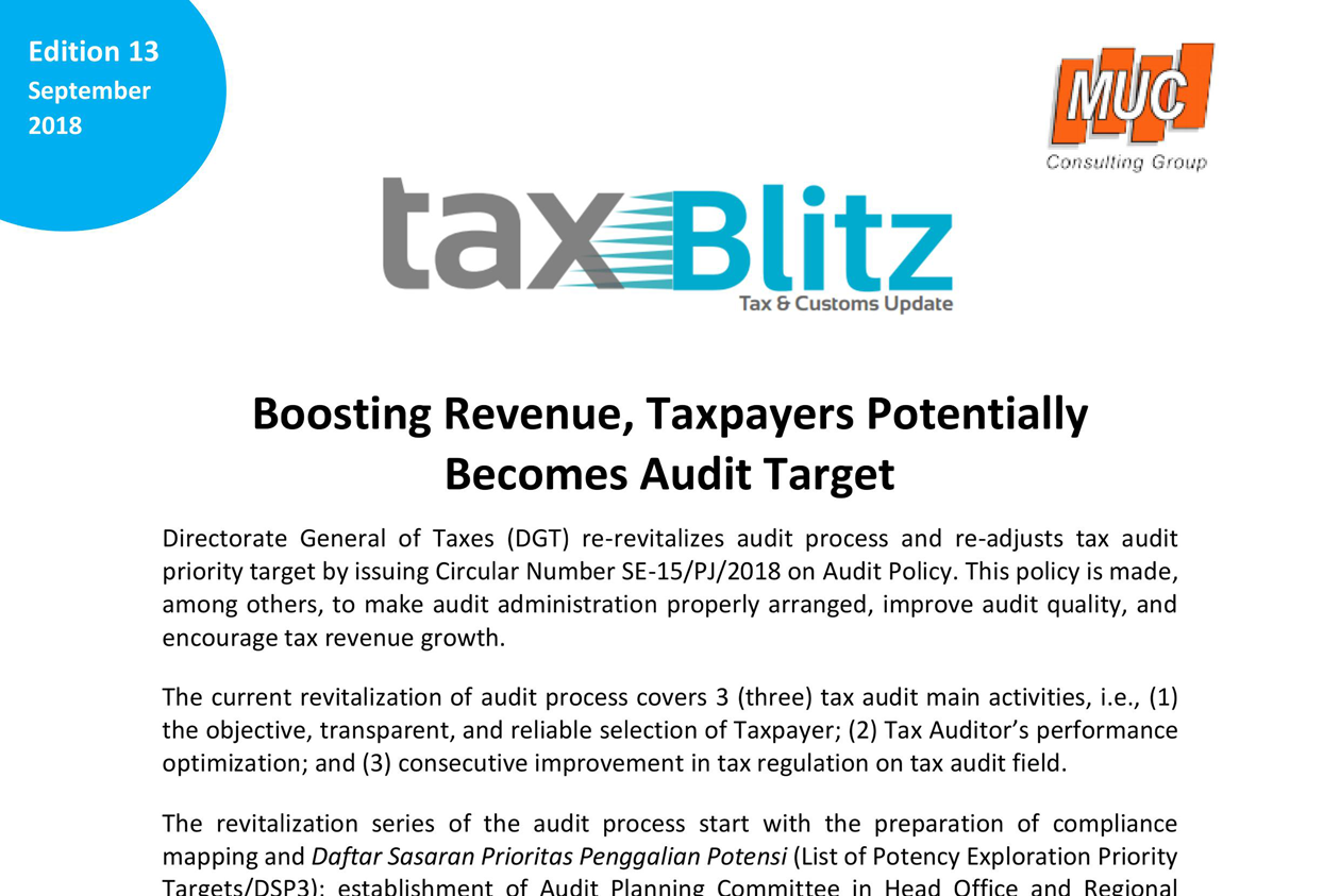Boosting Revenue, Taxpayers Potentially Becomes Audit Target